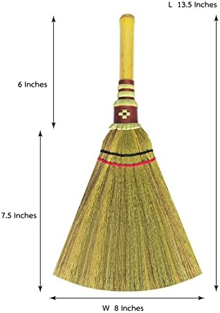 Handmade, Natural Grass Asian, Whisk Broom Thai, Handle Bamboo, Soft Brush Mini - Image 2