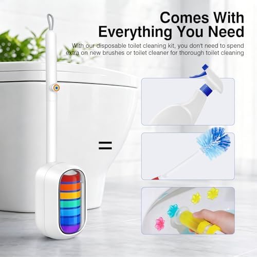 Disposable Toilet Brush Set, 7 Color-Coded Handles - Image 4