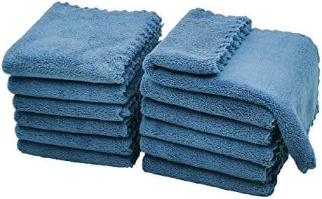 Kyapoo Baby Washcloths 12 Pack 12x12 Inches Microfiber Coral Fleece Extra by Kyapoo