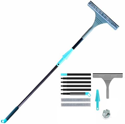 Window Squeegee Cleaning Tool Kit, Adjustable Extension Pole, 2-in-1 by Unknown