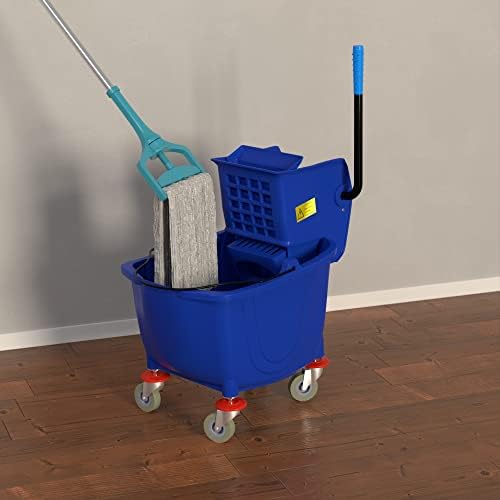35 Qt. Blue Mop Bucket & Side Press Wringer Combo - Image 2
