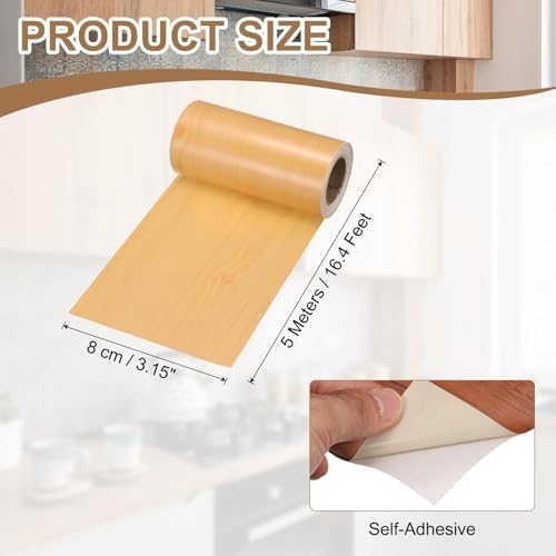 uxcell Wood Tape, 3 Inch x 16ft Self-Adhesive Wood Grain Repair Tape Patch - Image 2