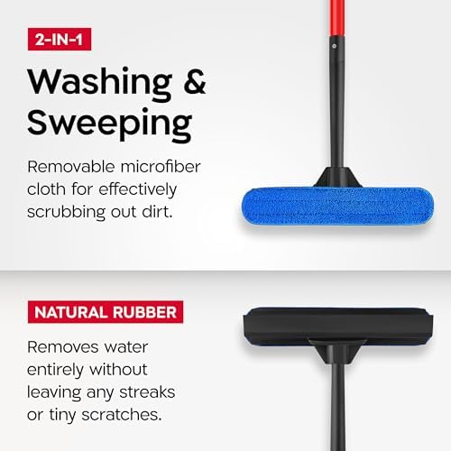Tyroler Window Squeegee with Extension Pole 1-12.5ft | Window Cleaner Tool - Image 2