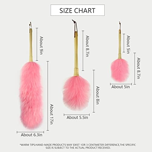 Lambswool Duster 14'' Length Solid Wooden Handle Leather Hang Strap - Image 2