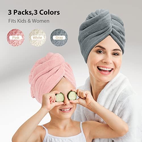 YFONG 3 Pack Microfiber Hair Towels Wrap - Image 5