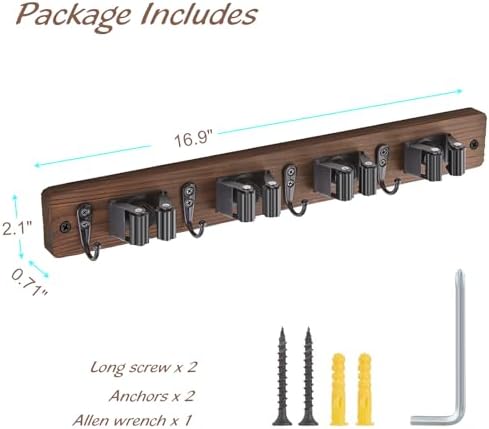OUTNILI 2 Pack Mop Broom Holder Wall Mount - Image 6