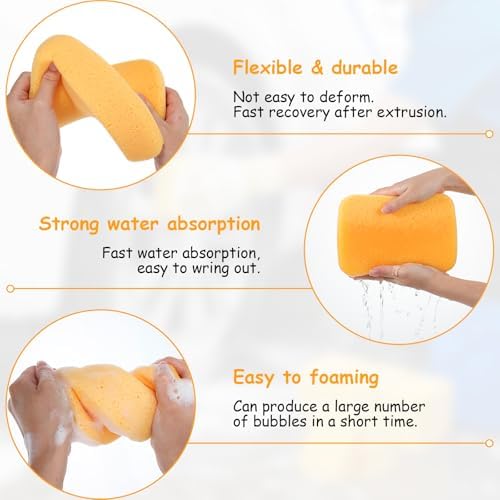 12Pcs Large Sponges Bulk, 7.5”x5.5”x1.9” Grout Car Wash Foam Sponge, Heavy Duty - Image 4