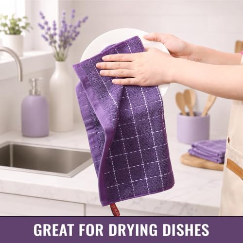 Kitinjoy 100% Cotton Kitchen Towels and Dishcloths Set - Image 6
