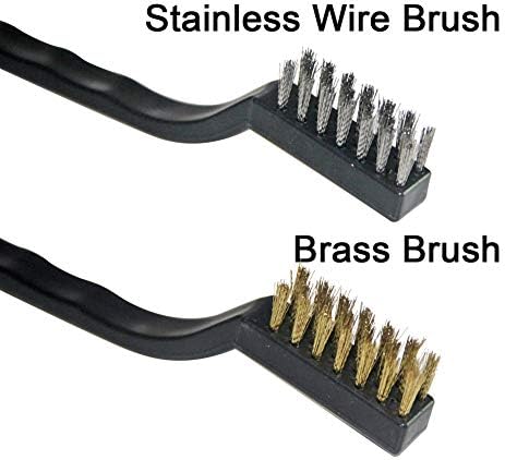 YiwerDer 12PCS Mini Wire Brushes, Stainless Steel & Brass Brush Set, Curved - Image 2