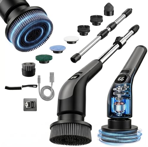 LIVINGPRO Electric Spin Scrubber, Cordless Cleaning Brush by LivingPro