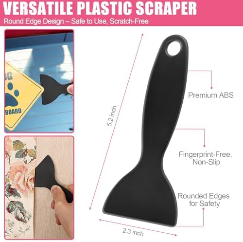 NECAMOCU 4 Pack Razor Blade Scraper, Includes 50 PCS Metal & Plastic Blades - Image 4
