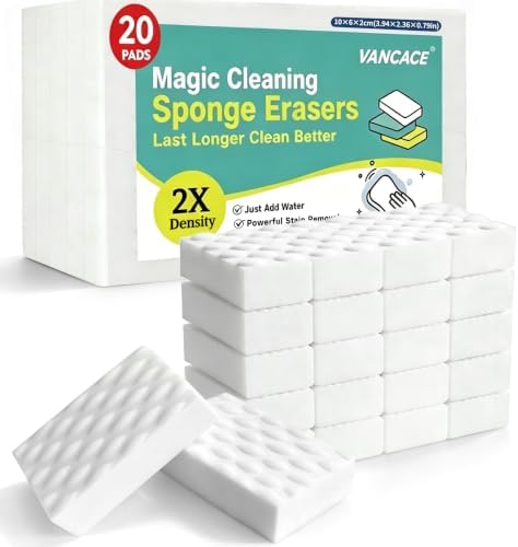 Magic Sponges Cleaning Eraser 20 Pack – 2X Compressed Melamine Sponge, Heavy by Unknown