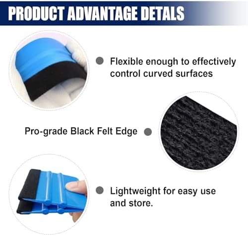 4 Inch Plastic Felt Edge Squeegee, Mini Squeegee Car Window Film Tinting Tool - Image 3