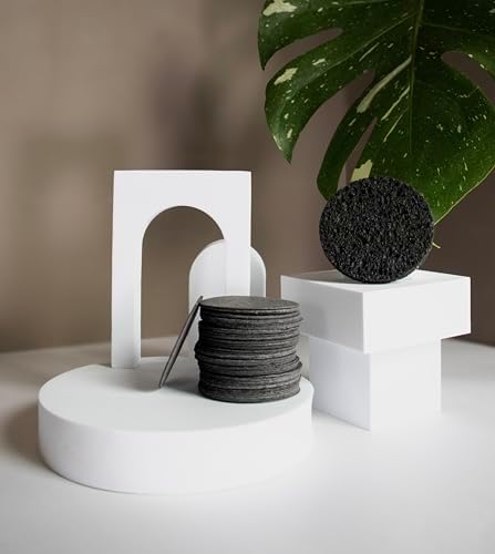 Facial cleansing sponge, 50-Count Bamboo Charcoal-Infused Compressed Cellulose - Image 3