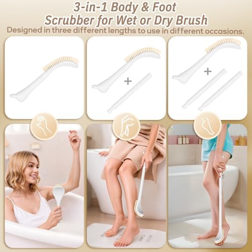 Foot Brush & Back Scrubber Set, 27.5''Adjustable Foot Scrubber - Image 3