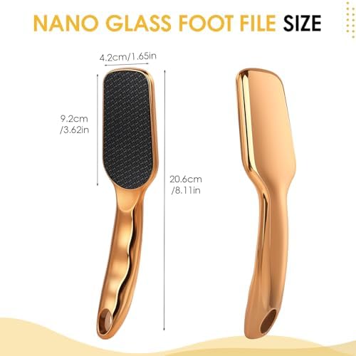 Nano-Glass Foot File Gold, Ergonomic Handle Foot Care Tool - Image 6