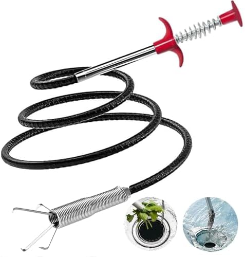 Drain Snake, 79 inch Flexible Grabber Claw Pick Up Reacher Tool, Drain Clog by SHUOGUO