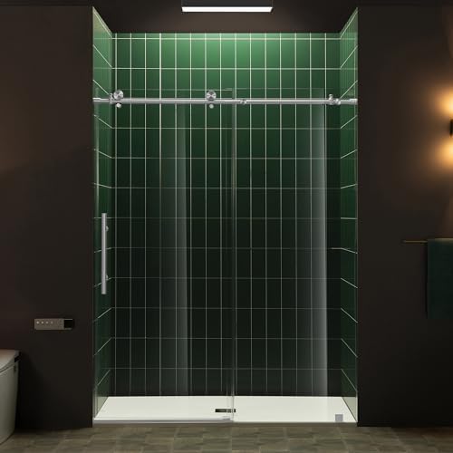 Woodbridge 57.5-60" W x 80" H Frameless Single Sliding Soft-Close Shower Door by Unknown