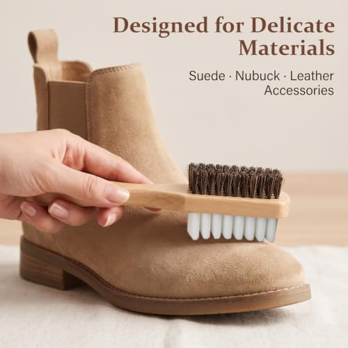 Suede Shoe Brush, Crepe & Brass Bristle Cleaner - Image 3