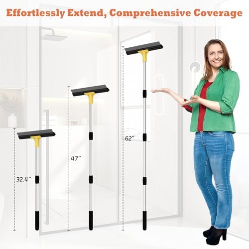 Large Heavy-Duty Floor Squeegee, 18” Rubber Blade Broom & 62” Long Handle Floor - Image 5