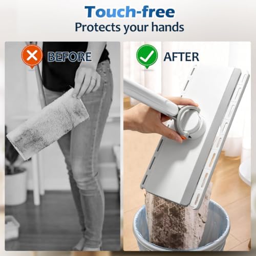 Masthome Hands Free Snap Grip Clamp Flat Mop. Includes 2 Microfiber Cloths - Image 6