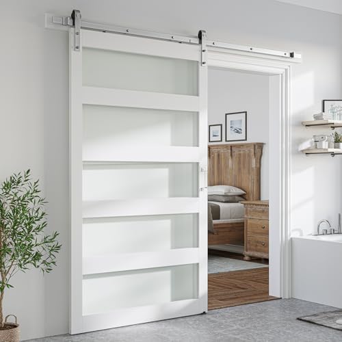 SMARTSTANDARD 48 x 84 in Glass Barn Door by SMARTSTANDARD