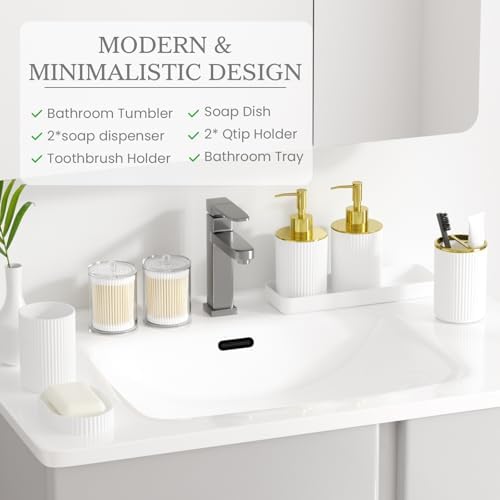 White Bathroom Accessories Set - Image 5