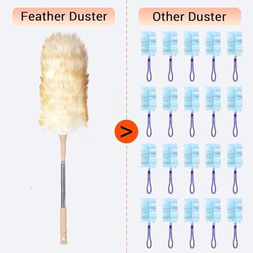 Lambswool Duster Extendable 22–55 Inch, Natural Wool Duster - Image 2