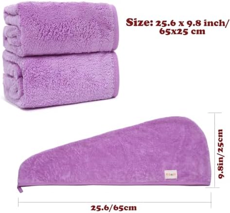 M-bestl 2 Pack Microfiber Hair Towel Wrap, Hair Drying Towel - Image 5