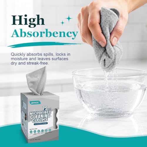 UNIMADE Microfiber Cleaning Cloth, 75 Sheets Microfiber Towels - Image 3