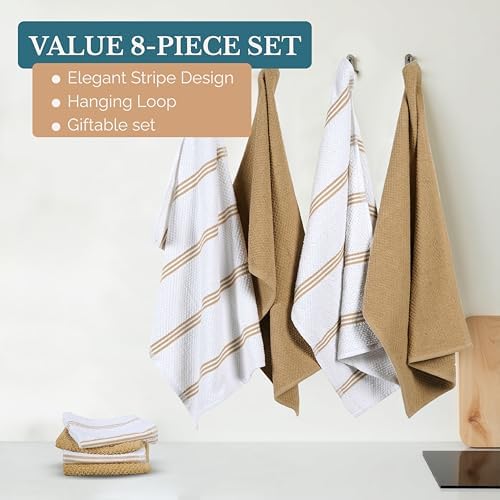 Casa Platino Kitchen Towel Set 8 Pc 4 Dish Towels - Image 4