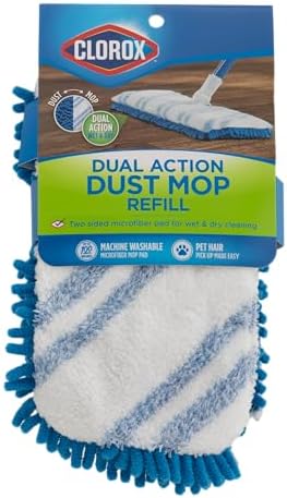 Clorox Dual Action Dust Floor Mop Microfiber Refill Head, Machine-Washable - Image 2