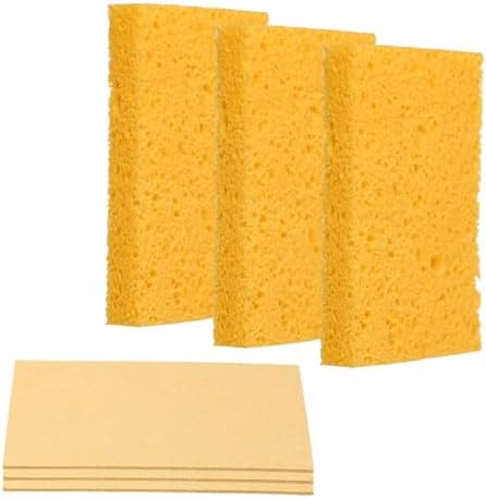 uxcell 6Pcs Cellulose Sponges, Square Kitchen Clean Sponges Non-Scratch by uxcell