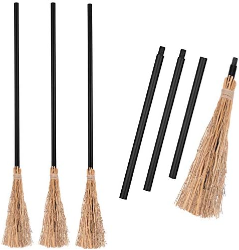 3 Pcs Halloween Witch Broom 52" Plastic Detachable Witch Broom by Harrycle