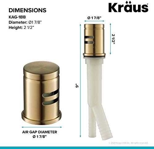 KRAUS Dishwasher Air Gap in Brushed Brass - Image 3