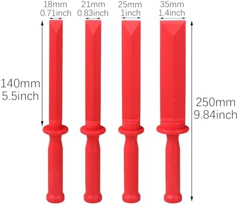RLECS 4PCS Plastic Balance Block Shovel Blade Set Adhesive Removal Tool Red - Image 2