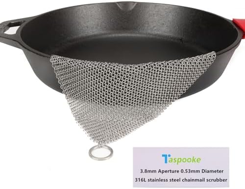 Cast Iron Cleaner and Chainmail Skillet Scrubber by Taspooke