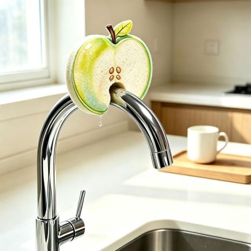 Cute Fruit Shaped Dishwashing Sponge Scrubber, Kitchen Dish Scrubber - Image 2
