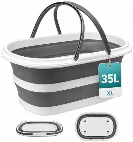 Goderewild 35L Collapsible Laundry Basket, Foldable Mop Bucket by Goderewild