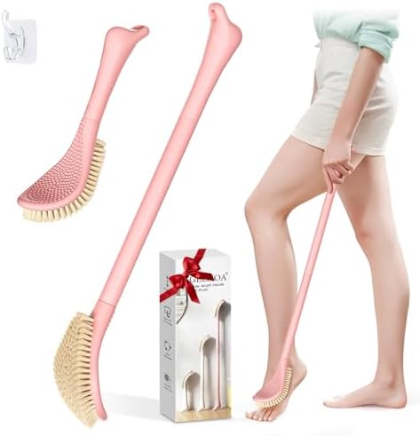 New Foot Brush with Extra-Long Handle, 3-in-1 Foot Scrubber by GEENOA
