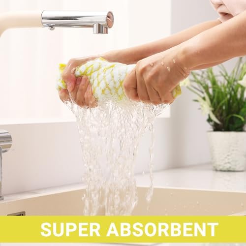 Homaxy Cotton Terry Kitchen Towels and Dishcloths Set of 8 - Image 5