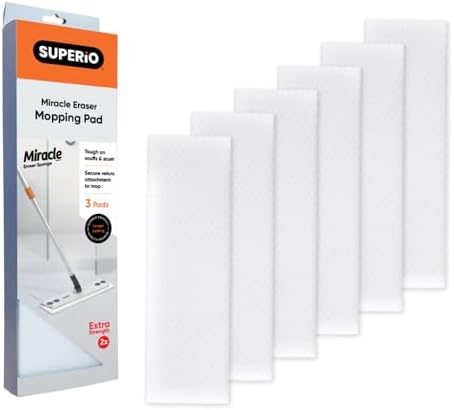 Superio Magic Eraser Mopping Pads, Miracle Sponges Mop Pad by Superio