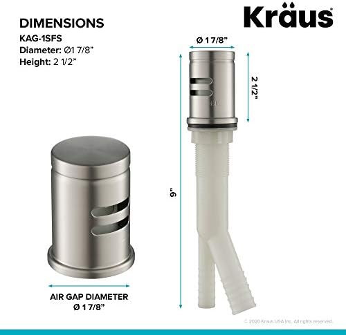 KRAUS Dishwasher Air Gap in Spot Free All-Brite™ Stainless Steel - Image 4