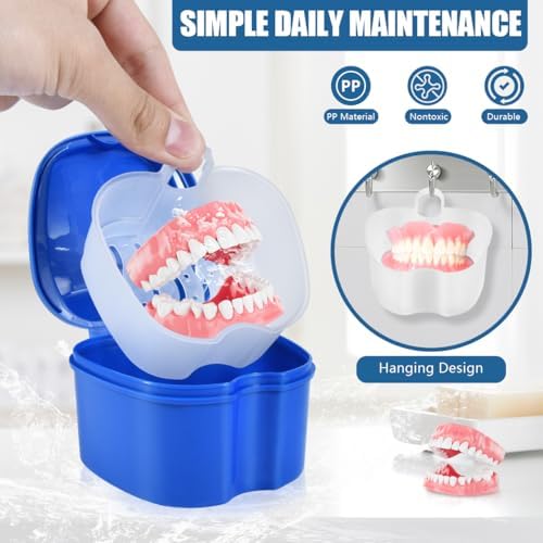 KISEER 2 Pack Denture Bath Case Cup Box Holder Storage Container - Image 4
