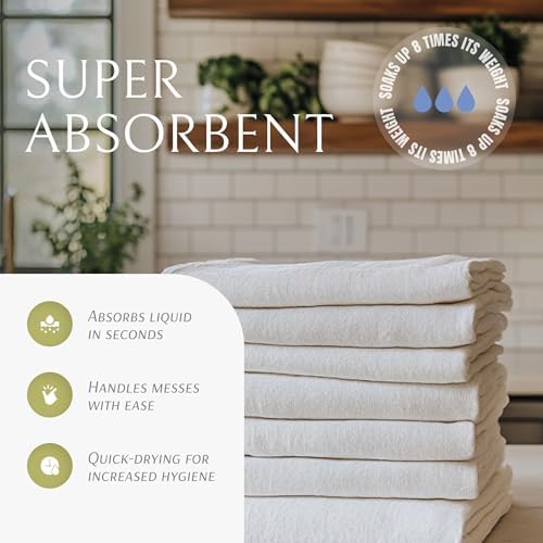 Wealuxe Flour Sack Dish Towels for Kitchen, 12 Pack, 28x28 - Image 2