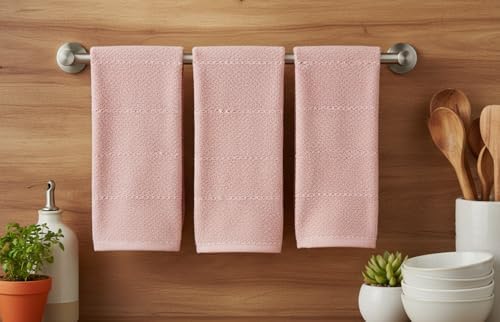 Light Pink Kitchen Hand Dish Towels, 100% Cotton - Image 3
