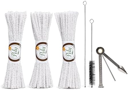 Pipe Cleaners Tool Set | 132 Hard Bristle Pipe Cleaners Bulk, 2 Nylon Bristle by Polykarmatic
