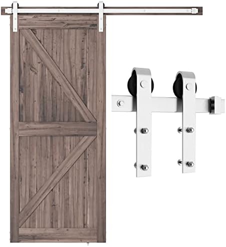 SMARTSTANDARD 6 Feet Brushed Nickel Barn Hardware Kit, Fit 36" W Door by SMARTSTANDARD