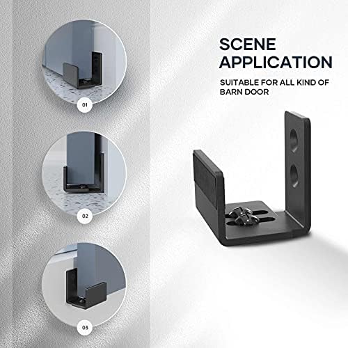 EaseLife Sliding Barn Door Bottom Floor Guide, U Shape, Flexible Adjustable Fit - Image 2