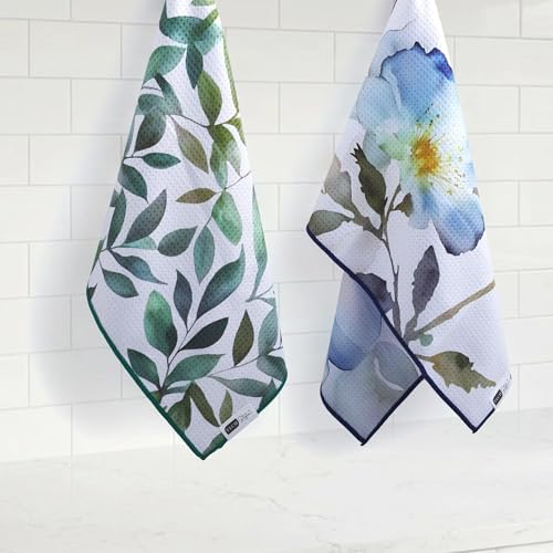 Ritz Waffle Microfiber Kitchen Towel 2pc Set – Flower Trio and Leaf – - Image 4